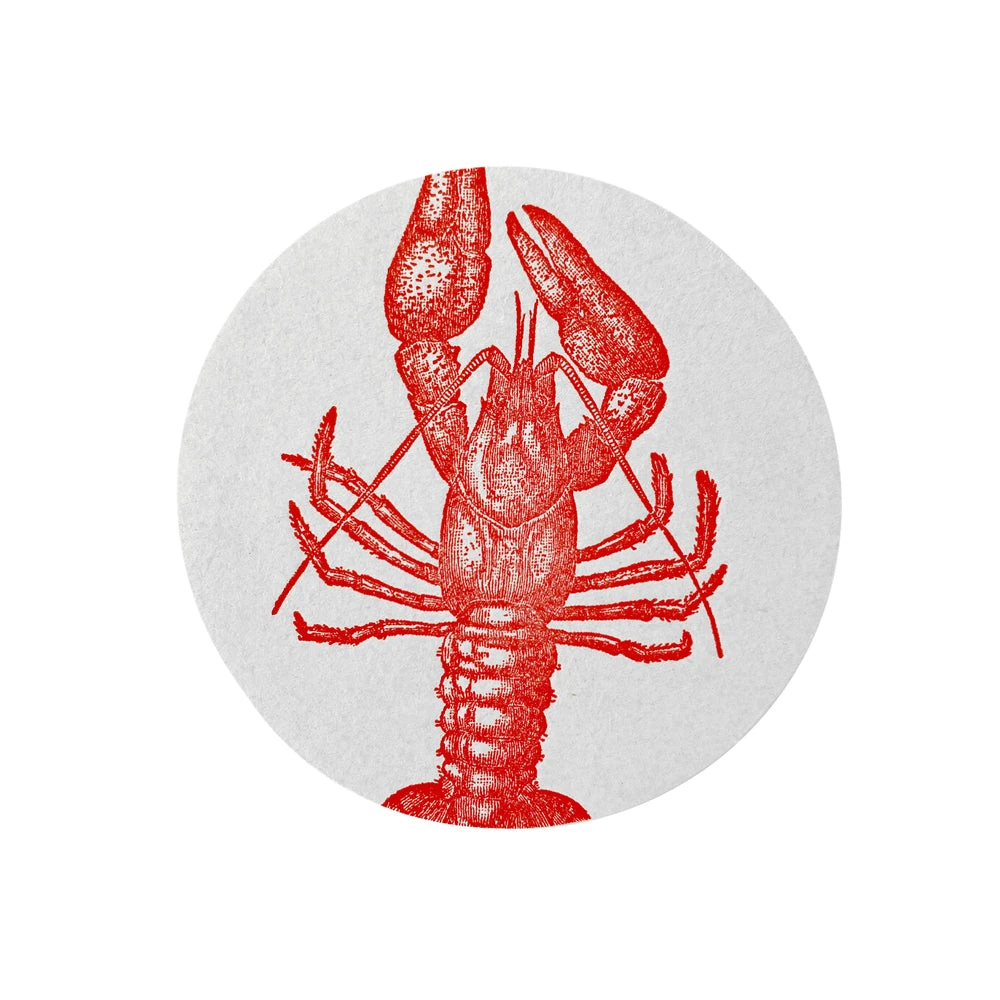 Sesame Letterpress & Design Set Of 8 Letterpress Lobster Coasters 3 Sesame Letterpress & Design Set Of 8 Letterpress Lobster Coasters