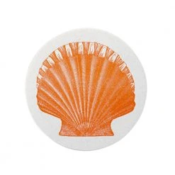 Sesame Letterpress & Design Dining & Tabletop Set Of 8 Letterpress Scallop Shell Coasters