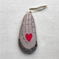 Skippy Cotton Holiday Heart In Hand Lavender Sachet