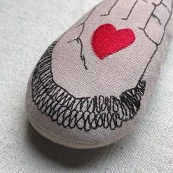 Skippy Cotton Holiday Heart In Hand Lavender Sachet