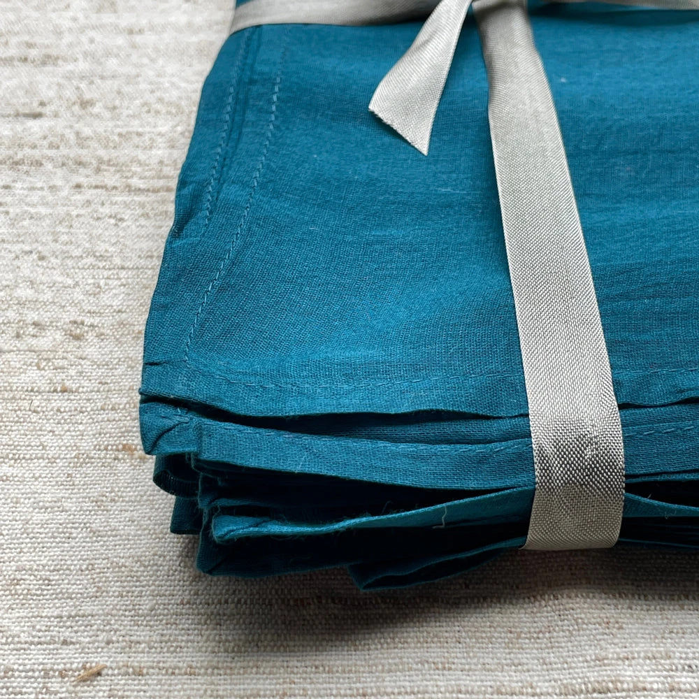 Lisa Corti Dining & Tabletop Set Of 6 Organza Napkins In Peacock