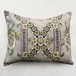 Antoinette Poisson Textiles & Rugs Small Guirlandes De Fleurs Pillow (No. 1B) With Linen Backing