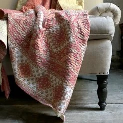 Jeanette Farrier Newly Printed Kantha Queen Bedcover