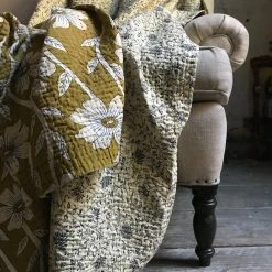 Jeanette Farrier Newly Printed Kantha Queen Bedcover Textiles & Rugs