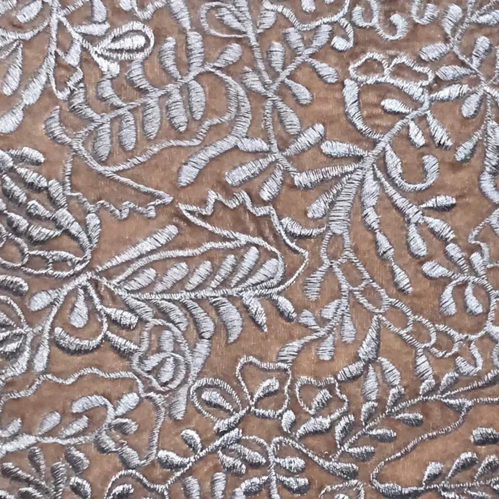 Anke Drechsel Textiles & Rugs Filigree Silk Velvet Cushion In Rosewood