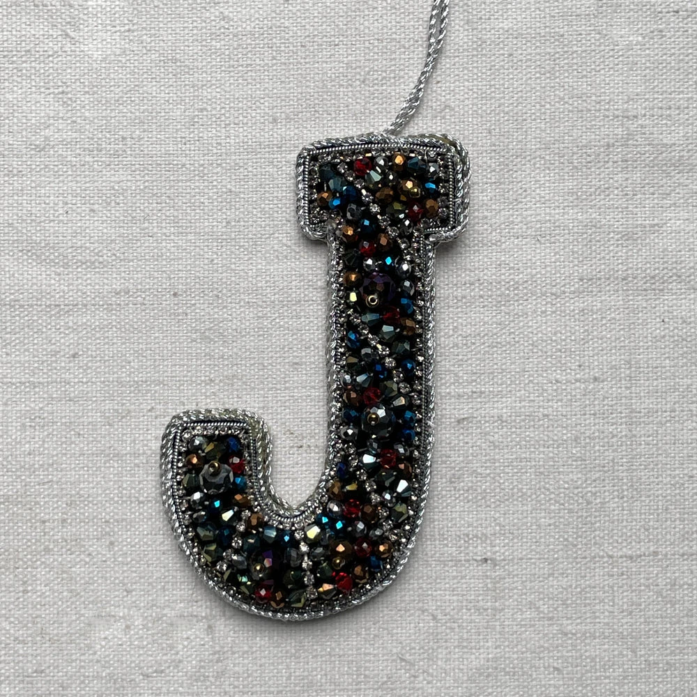 Tinker Tailor Holiday Beaded Alphabet Ornament "Letter J" 3 Tinker Tailor Holiday Beaded Alphabet Ornament "Letter J"