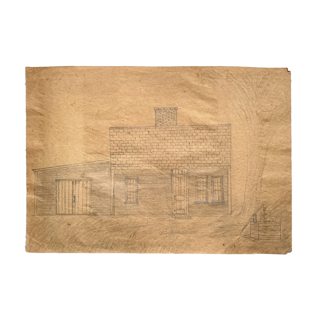 Vintage 19th Century Naive Architecture Rendering No. 3