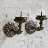 Vintage 19th Century Silver Gold Leafed Austrian Sconce Pair Vintage & Antiques