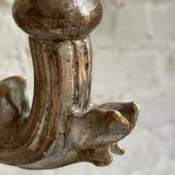 Vintage 19th Century Silver Gold Leafed Austrian Sconce Pair Vintage & Antiques