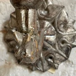 Vintage 19th Century Silver Gold Leafed Austrian Sconce Pair Vintage & Antiques
