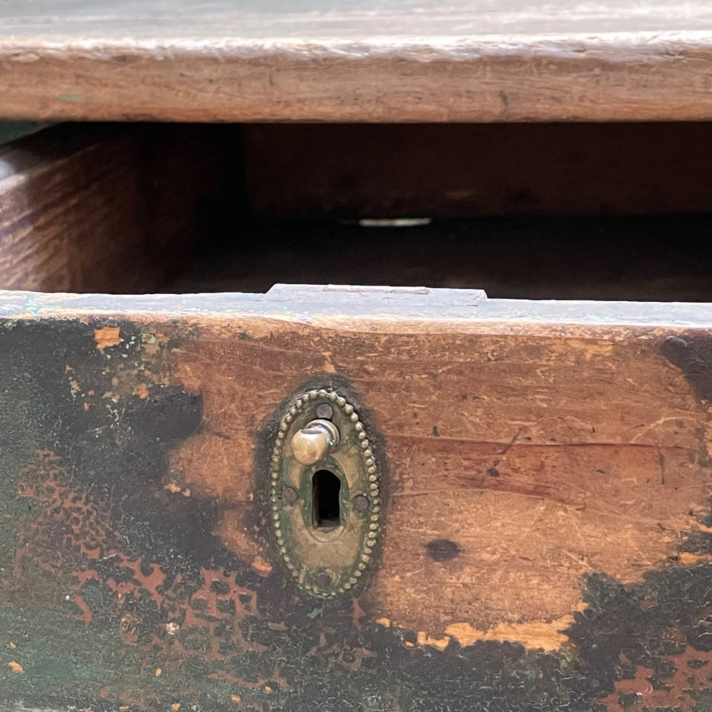 Vintage Antique Painted Table With Drawer