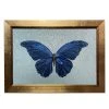 Art & Objects Hand Embroidered Blue Butterfly By Zara Merrick