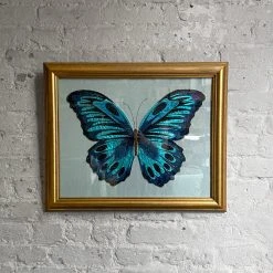 Hand Embroidered Turquoise Butterfly By Zara Merrick Art & Objects 10 Hand Embroidered Turquoise Butterfly By Zara Merrick Art & Objects