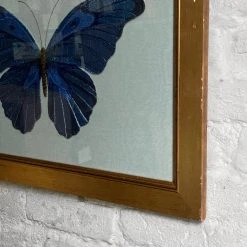 Art & Objects Hand Embroidered Blue Butterfly By Zara Merrick