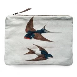 John Derian Company Inc Swallows Zipper Pouch