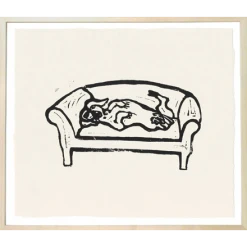 Hugo Guinness Dachshund On Sofa