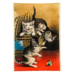 John Derian Basket Of Cats Decoupage