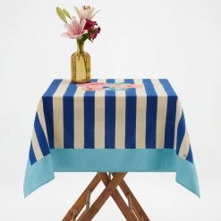 Lisa Corti Panel In Nizam Stripes Blue Natural 110 X 110cm Dining & Tabletop 7 Lisa Corti Panel In Nizam Stripes Blue Natural 110 X 110cm Dining & Tabletop