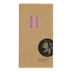 British Colour Standard Set Of 6 Candles In Old Rose Candlestick Holders