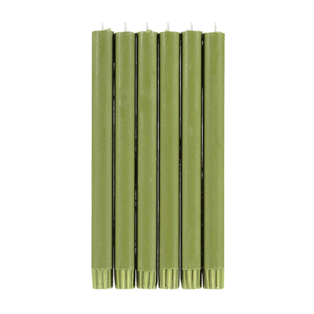 British Colour Standard Set Of 6 Candles In Olive 3 British Colour Standard Set Of 6 Candles In Olive