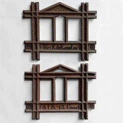 Vintage Antique Black Forest Carved Frame Pair