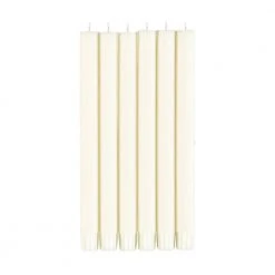 British Colour Standard Set Of 6 Candles In Pearl White Candlestick Holders