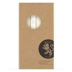 British Colour Standard Set Of 6 Candles In Pearl White Candlestick Holders