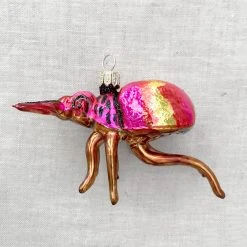 Wiktoria Pink & Brown Beetle Ornament