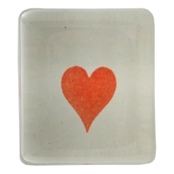 John Derian Painted Red Heart Decoupage