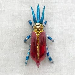 Wiktoria Red & Blue Bug Ornament