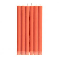 British Colour Standard Set Of 6 Candles In Rust Candlestick Holders