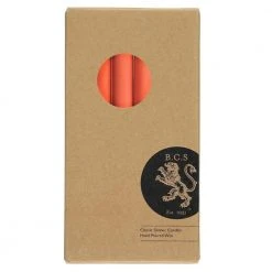 British Colour Standard Set Of 6 Candles In Rust Candlestick Holders