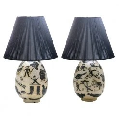 John Derian Flashcard Figures Pair Decoupage