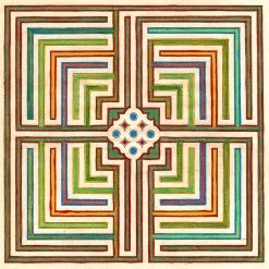 John Derian Company Square Maze Silk Scarf