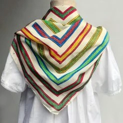 John Derian Company Square Maze Silk Scarf