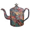 John Derian X ADV Green Yellow And Red Marble Teapot - Large