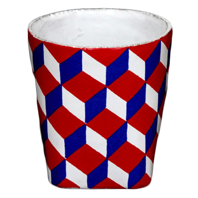 Astier De Villatte Tricolore Cube Goblet 3 Astier De Villatte Tricolore Cube Goblet