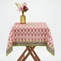 Lisa Corti Panel In Veranda Magenta Pink Linen 110 X 110cm