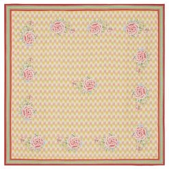 Lisa Corti Panel In Veranda Gold Peach Linen 180 X 180cm