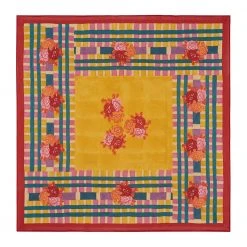 Lisa Corti Panel In Ankara Mustard Cotton Muslin 220 X 220cm Dining & Tabletop