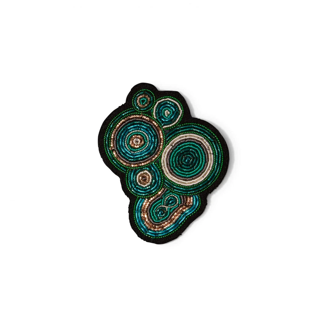 Macon & Lesquoy Pins, Barettes And Iron-On Patches Slice Of Malachite Pin 3 Macon & Lesquoy Pins, Barettes And Iron-On Patches Slice Of Malachite Pin
