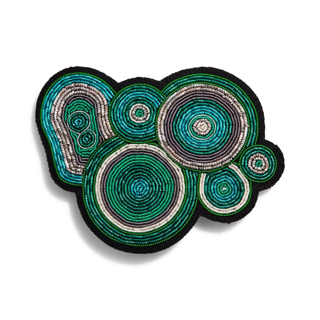Macon & Lesquoy Pins, Barettes And Iron-On Patches Slice Of Malachite Pin 4 Macon & Lesquoy Pins, Barettes And Iron-On Patches Slice Of Malachite Pin