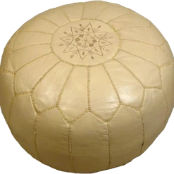John Derian Company Inc Moroccan Poufs - Cream