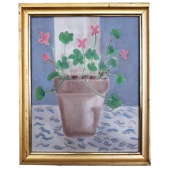 Hugo Guinness Flowerpot On Tablecloth Art & Objects