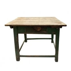 Vintage Antique Painted Table With Drawer