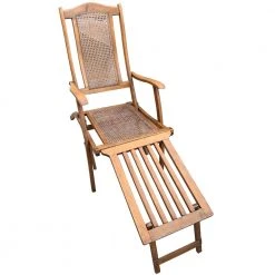 Vintage Antique Caned Deck Chair Vintage & Antiques