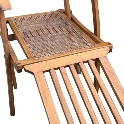 Vintage Antique Caned Deck Chair Vintage & Antiques